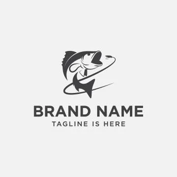Fishing logo design, hook up logo Illustrazione stock