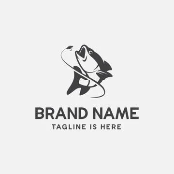 Fishing logo design, hook up logo Stock Illustration
