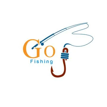 Fishing logo design template Stock Illustration