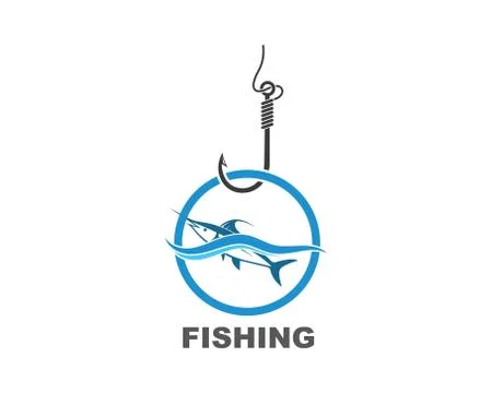 Fishing logo icon badge vector illustration Stock Illustration