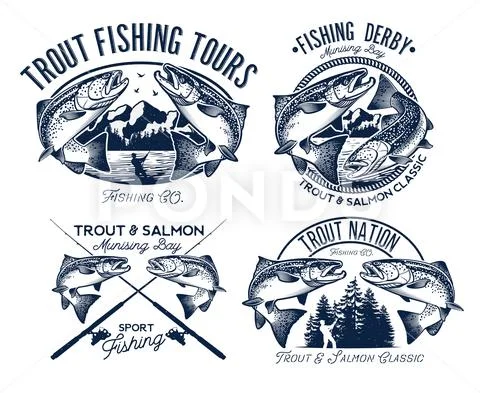 Fishing Logo Set: Vector, Graphic, Illustration #71003277