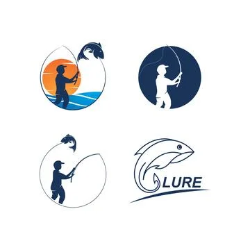 Fishing logo vector Illustrazione stock