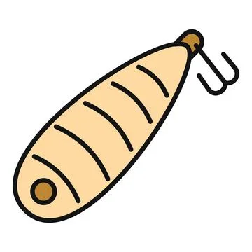 Fishing lure bait hook tackle equipment flat icon Stock Illustration
