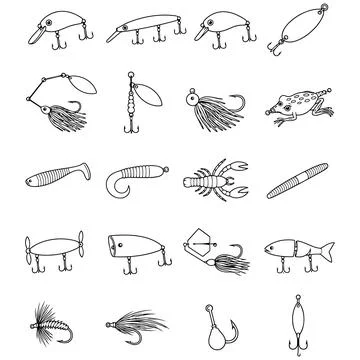 Fishing lure bait tackle angling sport 库存插图