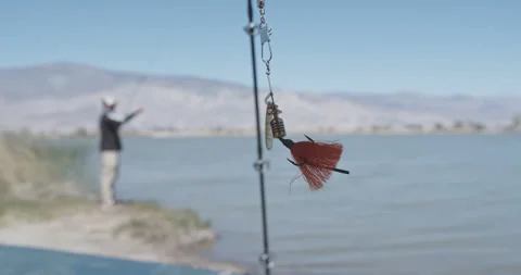 Fishing Lure Blows In The Wind Stock Footage 302777247