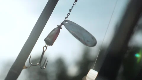 Fishing lure develops in the wind 005 스톡 동영상 164369024