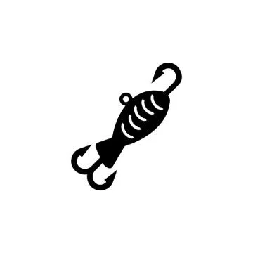 Fishing Lure, Hook Bait Flat Vector Icon Stock Illustration
