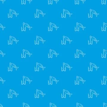 Fishing lure pattern vector seamless blue Stock Illustration