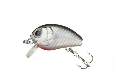 Fishing lure with a sharp three hook Stock Photos