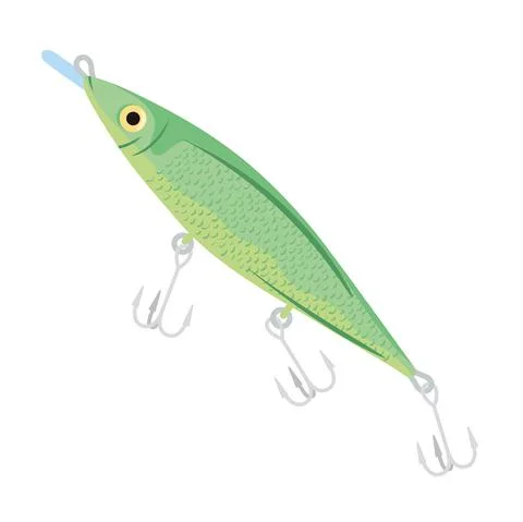 Fishing lure with three hooks Stock Illustration
