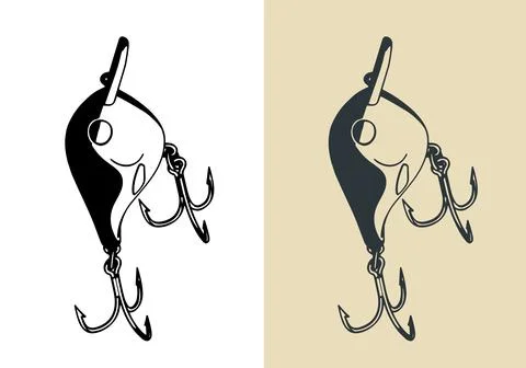 Fishing lure on two hooks Stock Illustration