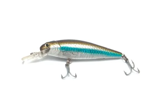 Red & White Fishing Lure Stock Photo, Picture and Royalty Free