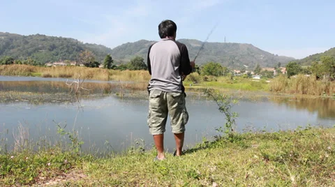 Fishing Man 库存影片 35712516