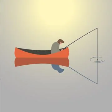 Fishing man icon Stock Illustration