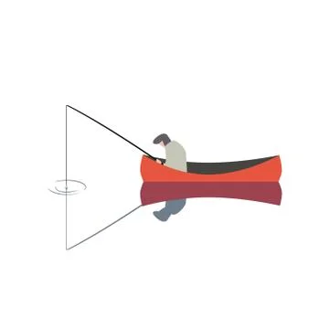 Fishing man icon Stock Illustration