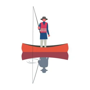 Fishing man icon Stock Illustration
