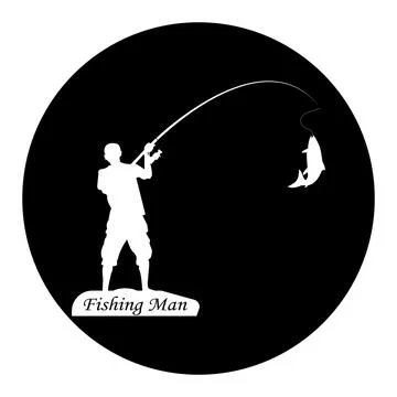 Fishing man icon Stock Illustration