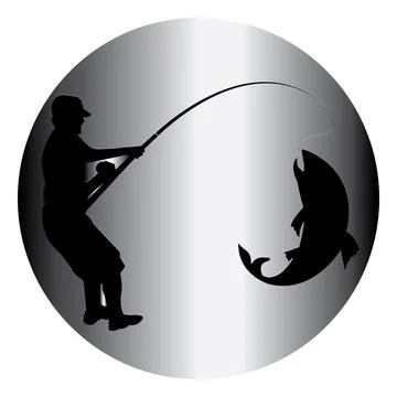 Fishing man icon Stock Illustration
