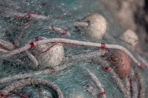 Fishing net closeup Stock Photos