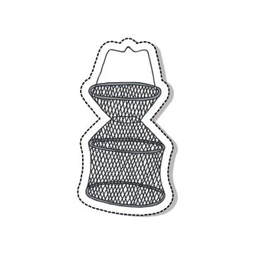 Fishing net doodle icon, vector illustration Stock Illustration