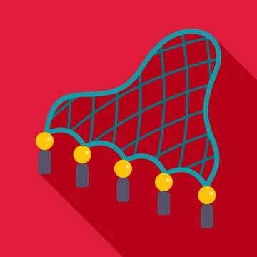 Fishing net with floats flat vector icon Stock Illustration