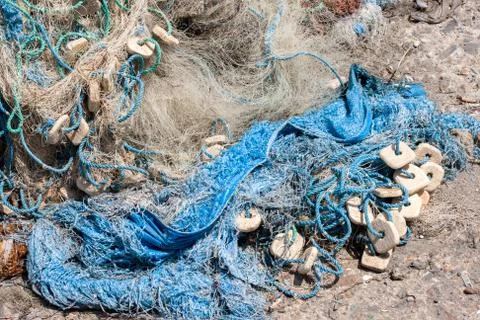 Fishing net with floats Stock Photos