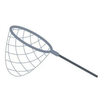 Fishing net with handle is catching something Illustration