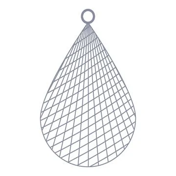 Fishing net hanging with geometric pattern on white background Stock Illustration