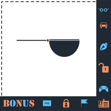 Fishing net icon flat Illustrazione stock