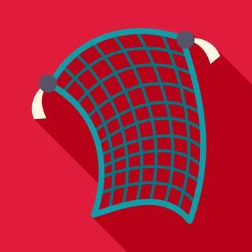 Fishing net icon vector art showing a grid pattern with long shadow Illustrazione stock