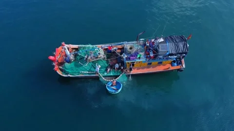 Fishing net ocean Stock Footage 274034844