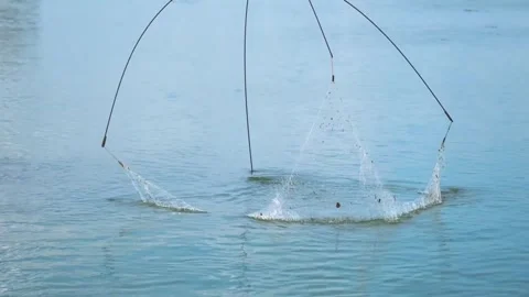 Fishing net ocean water Stock-Footage 274414850
