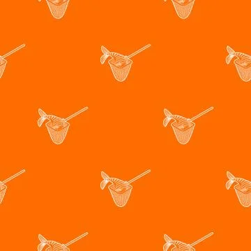 Fishing net pattern vector orange Stock Illustration