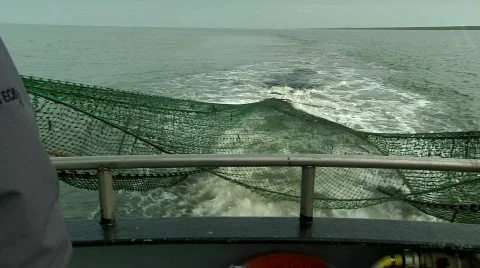 Fishing net in the sea while boat moves (POV) Stock Footage 521087