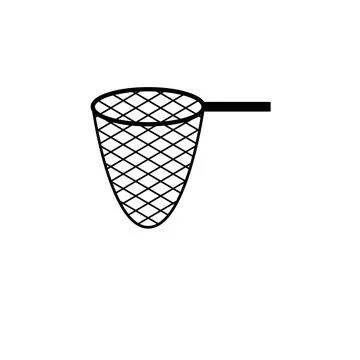 Fishing Net Solid Flat Vector Icon Isolated on White Background Stock Illustration