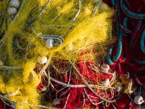 Fishing net top view 库存照片