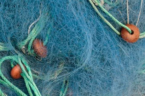 Fishing nets background Stock Photos