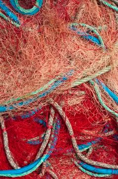 Fishing nets background Stock Photos