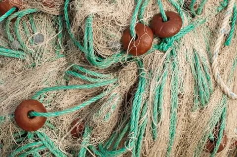 Fishing nets background Stock Photos
