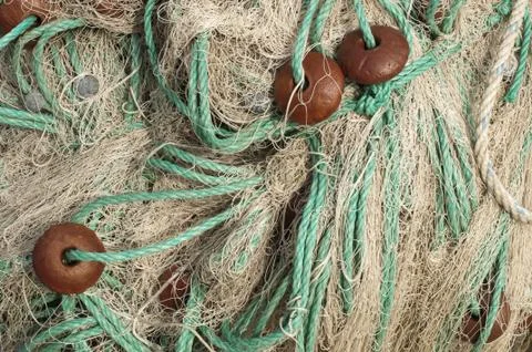 Fishing nets background Stock Photos