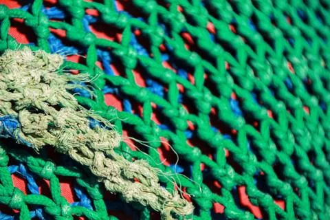 Fishing nets background in the port Stock Photos