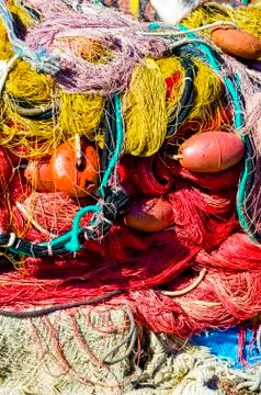 Fishing nets closeup Stock Photos