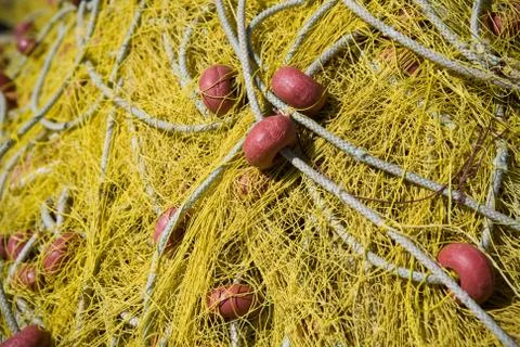 Fishing nets closeup Stock Photos