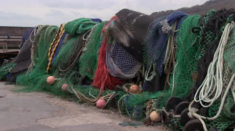 Fishing nets. Stock Footage 23167843
