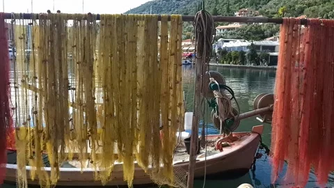 Fishing nets. Stock Footage 320238899