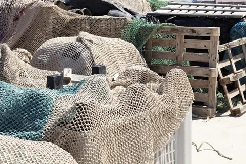 Fishing nets ready Stock Photos