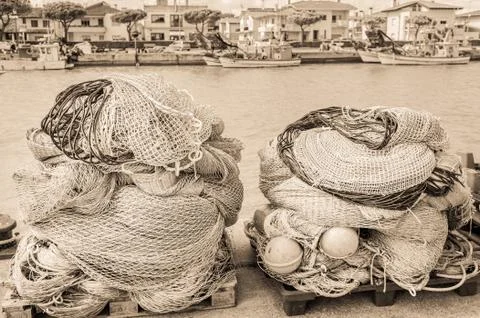 Fishing Nets. Vintage Stock Photos