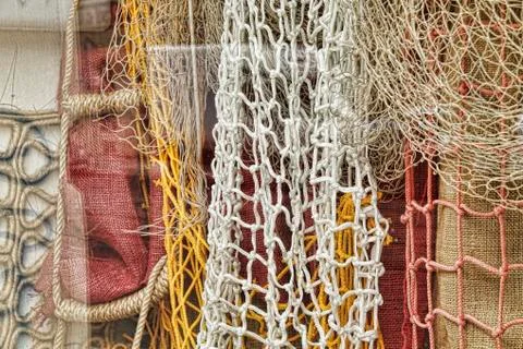 Fishing Nets on window display Stock Photos