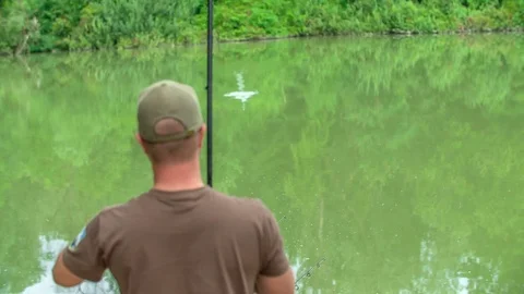 Fishing on a nice summer day Stock Footage 112178709