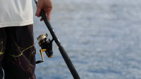 Fishing by The Ocean Stock Footage 104804414